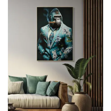 MALOWANE PŁÓTNO LAKIEROWANE KONGY -A- Z RAMĄ 62X4X92 cm